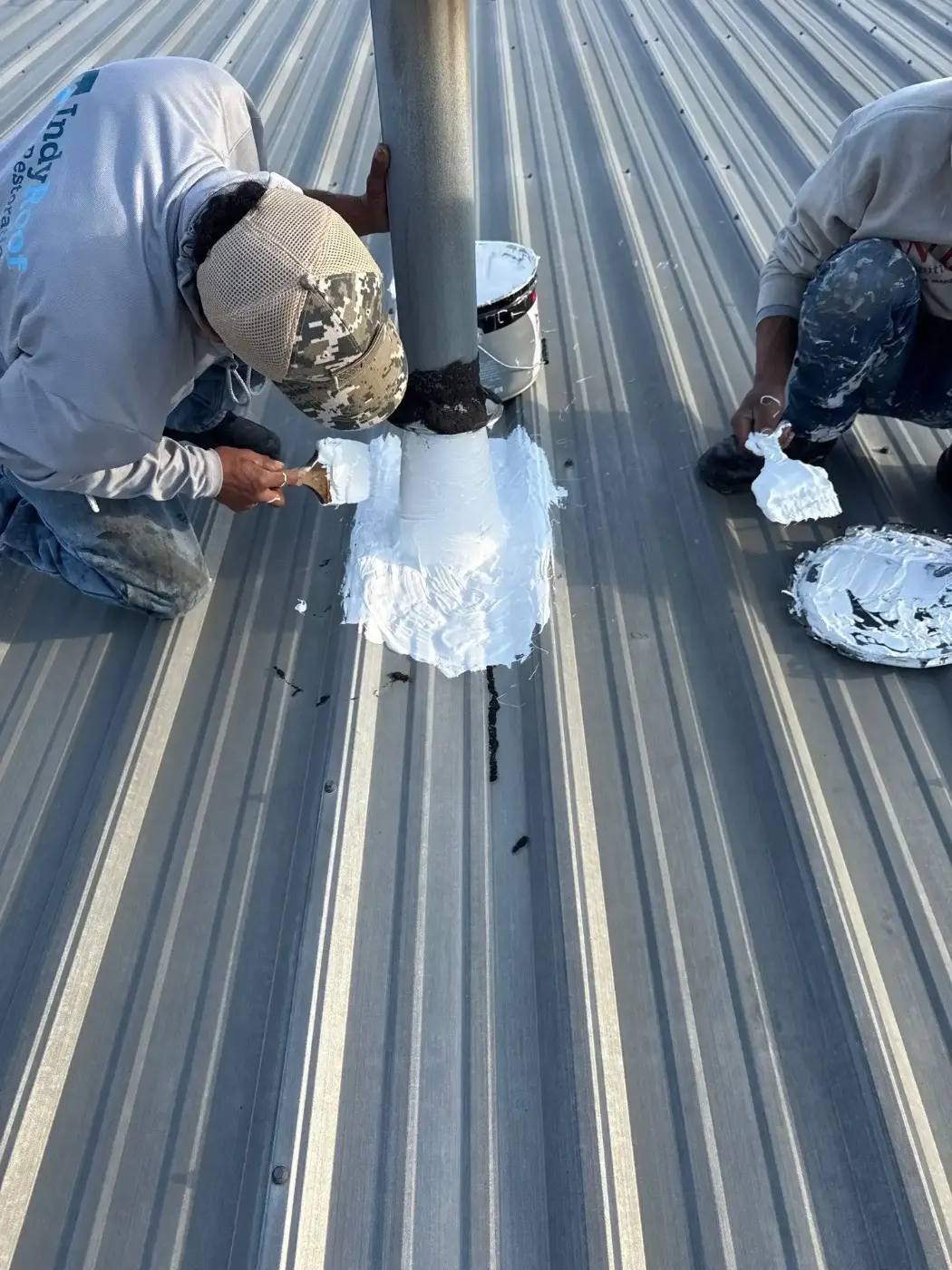 Tarping and dry-in on a Mars Hill commercial roof