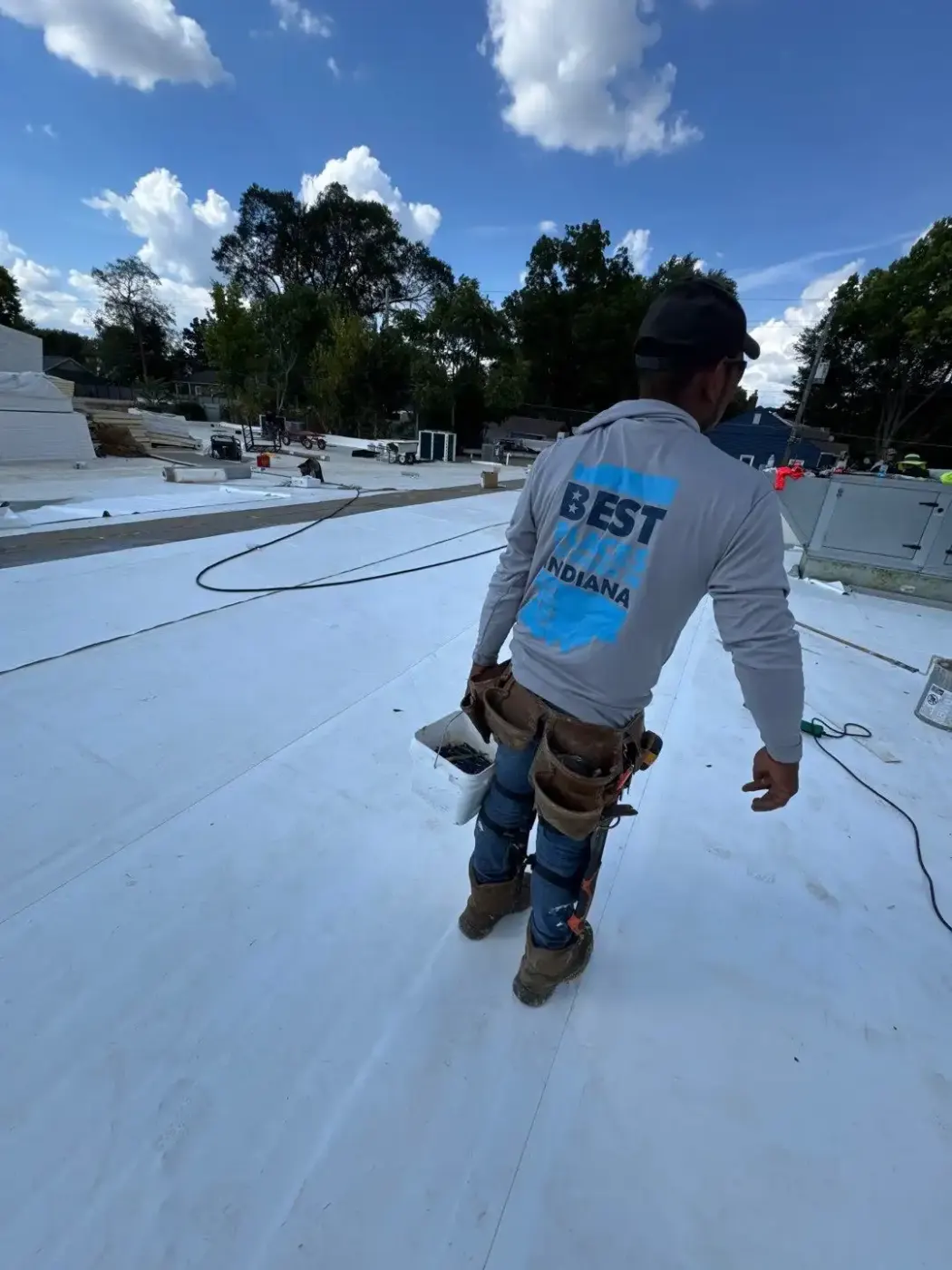 Commercial roof inspection documented in Mars Hill